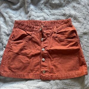Free people Corduroy Button-Front Skirt